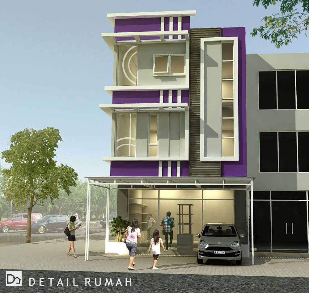 desain ruko minimalis modern 3 lantai